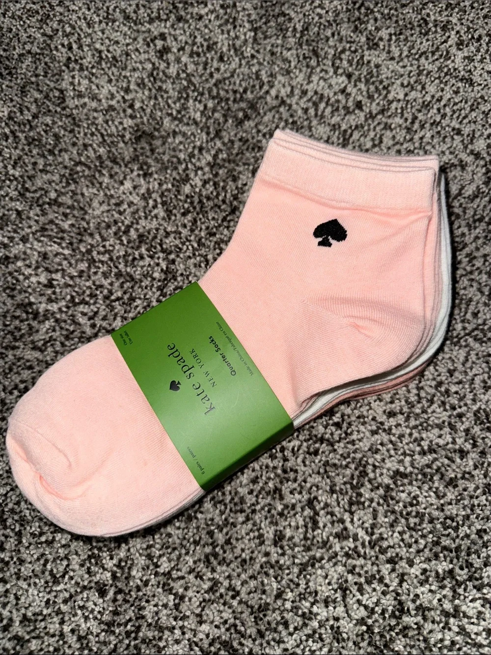 Kate Spade Pink and White Low-Cut Athletic Socks - 6 Pair